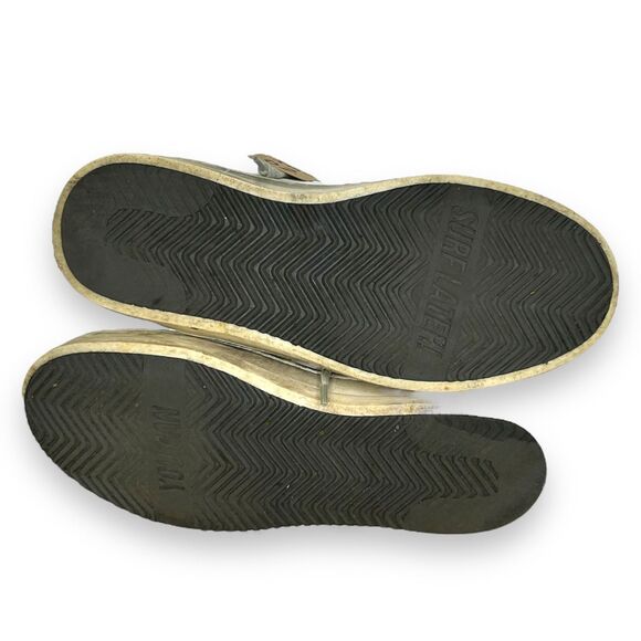 P448 John Sneakers White Leather Leopard Lace Up Sz 37 Womens 7 US Distressed - Picture 4 of 7